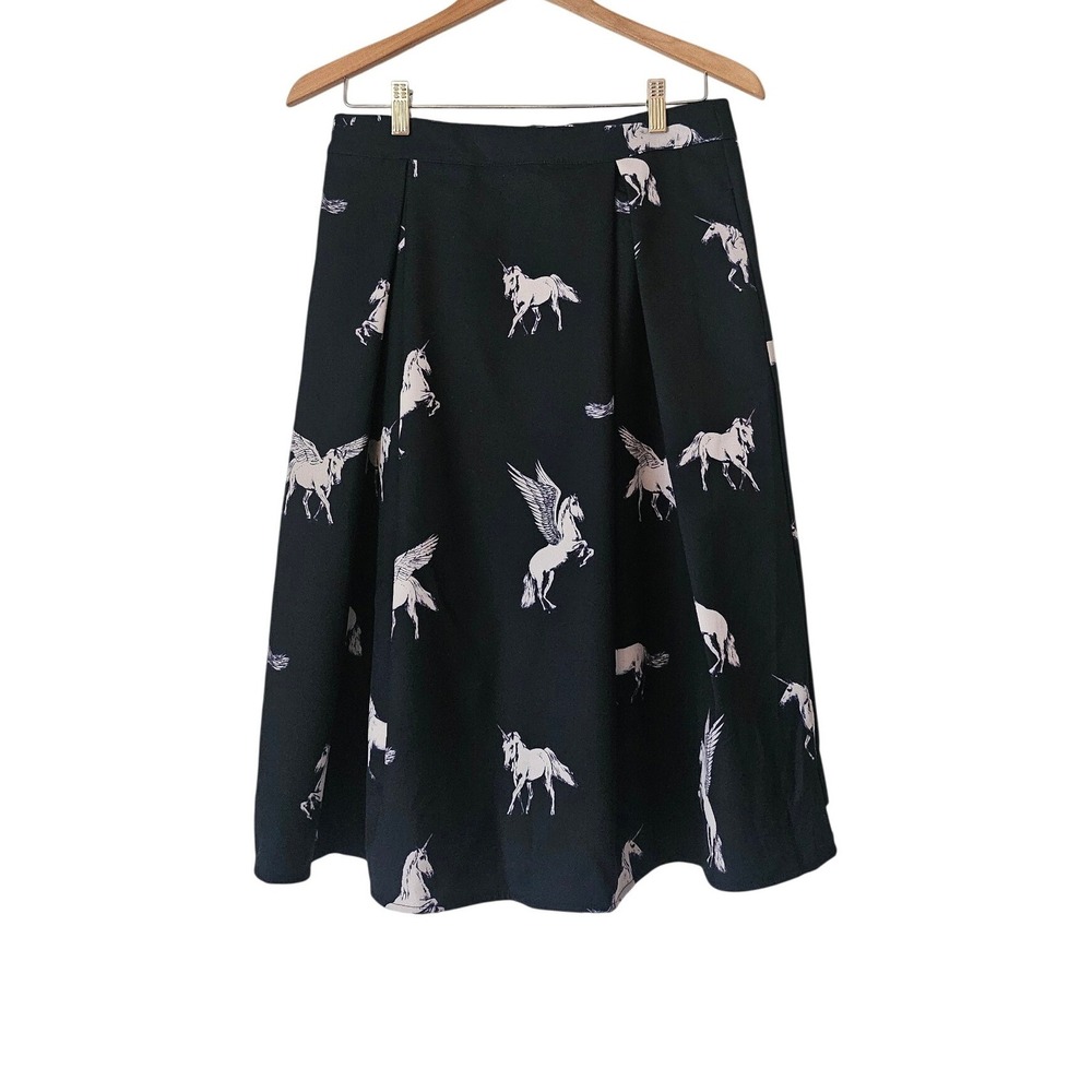 Sugarhill Boutique Black Unicorn Pegasus Make Believe Skirt Size 6 NWT Whimsical